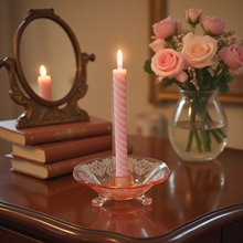 Load image into Gallery viewer, Pink Depression Glass Candle Holder