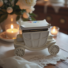 Load image into Gallery viewer, Vintage Handmade Italian Ceramic Trinket Box Shaped Carraige