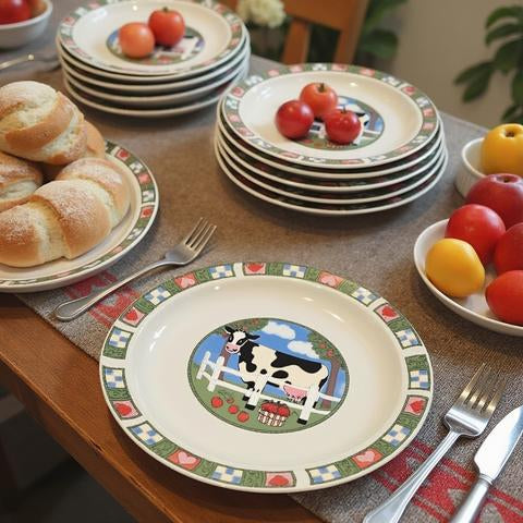 Barnyard Dinnerware by Gibson (6 dinner plates, 6 small plates)