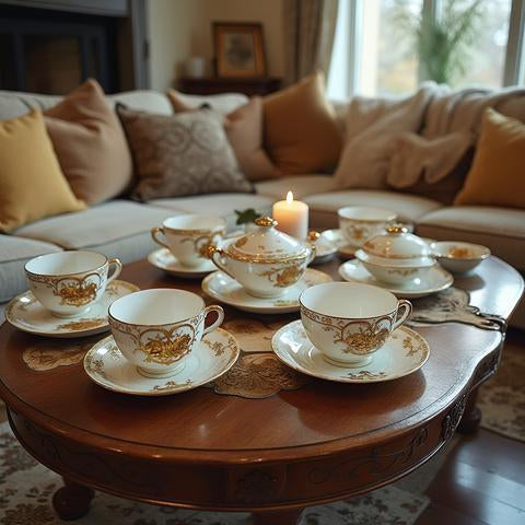 Vintage 29 Piece Moriyama Mori-Machi Tea Set- Japanese Porcelain