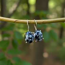 Load image into Gallery viewer, Snowflake Obsidian Earrings