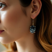 Load image into Gallery viewer, Snowflake Obsidian Earrings
