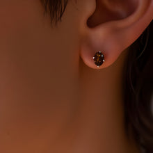 Load image into Gallery viewer, Smoky Quartz Oval Studs