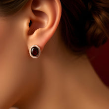 Load image into Gallery viewer, Oval Silver Garnet