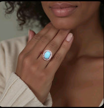 Load image into Gallery viewer, Larimar Ring in Rose Gold