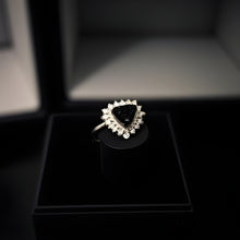 Load image into Gallery viewer, 3ct Trillion Cut Onyx with a White Sapphire Halo