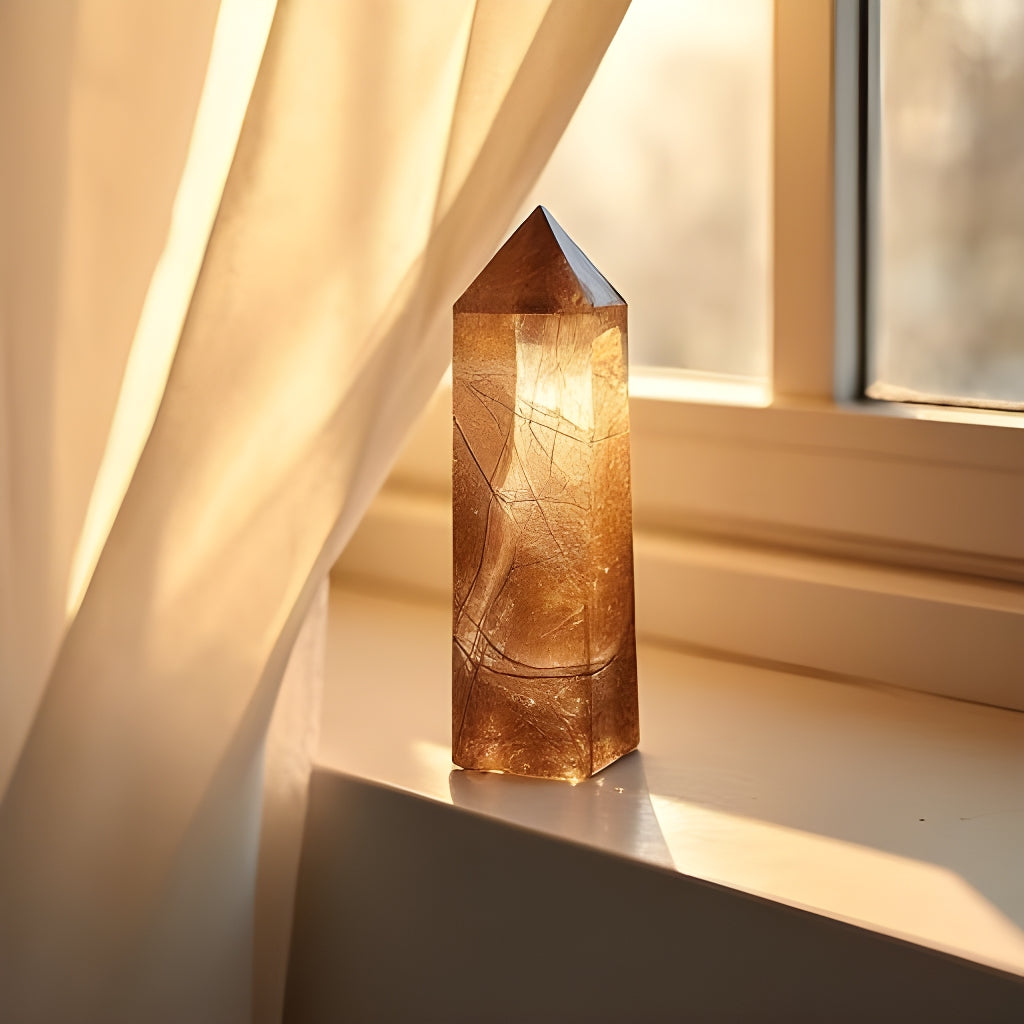 Smoky Quartz with Rutile Tower