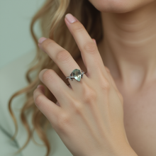 Load image into Gallery viewer, Green Amethyst Ring in Sterling Silver