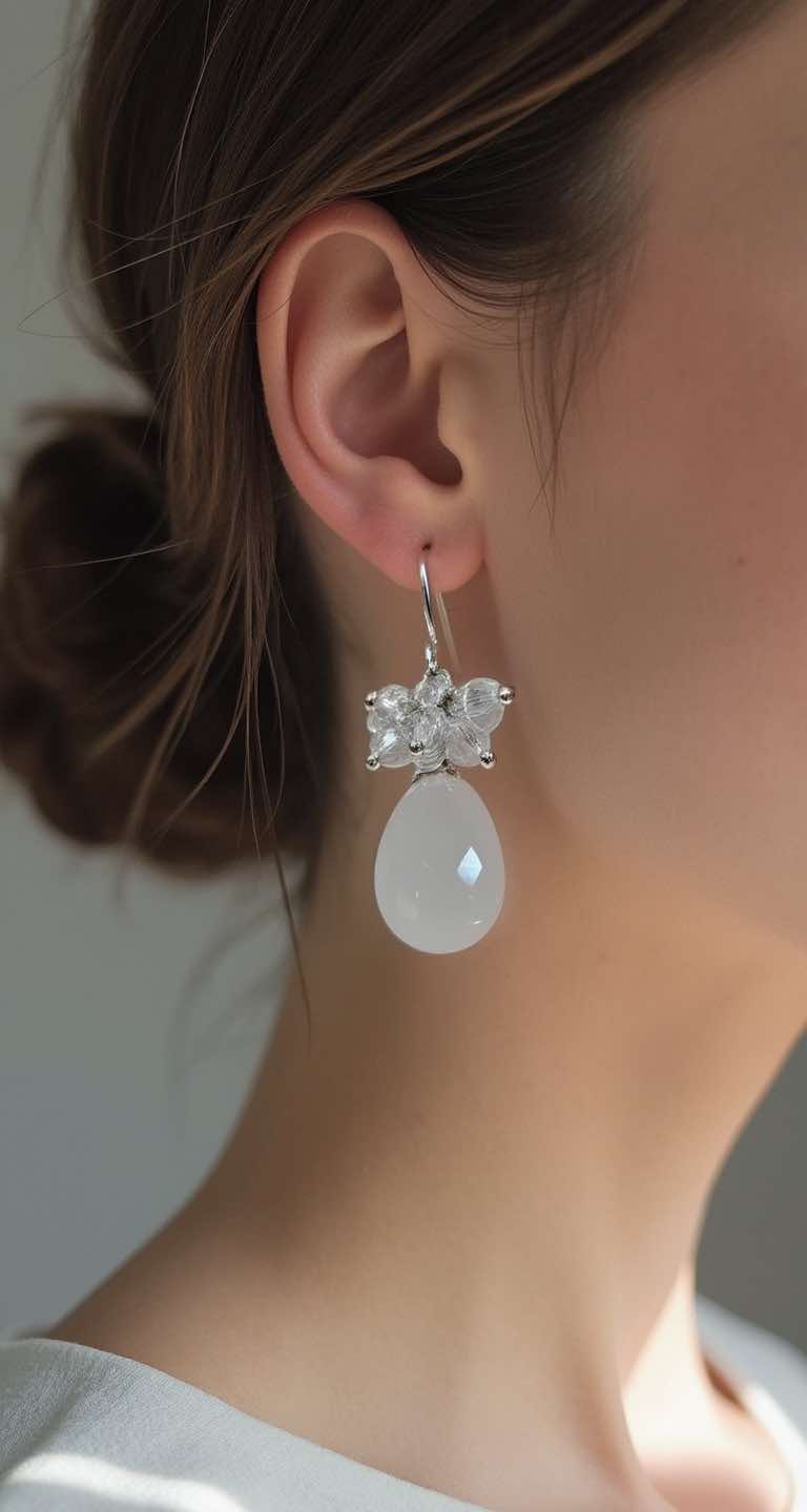 moonstone wire earrings