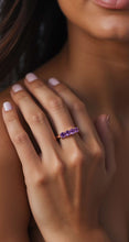 Load image into Gallery viewer, Amethyst 4 Stone Ring