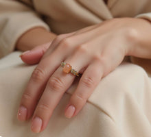 Load image into Gallery viewer, 1ct Peach Moonstone Ring in 14k Gold