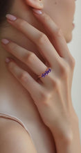 Load image into Gallery viewer, Amethyst 4 Stone Ring
