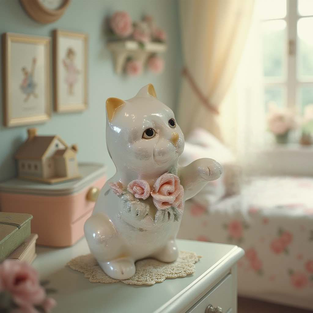 Vintage Porcelain Kitty