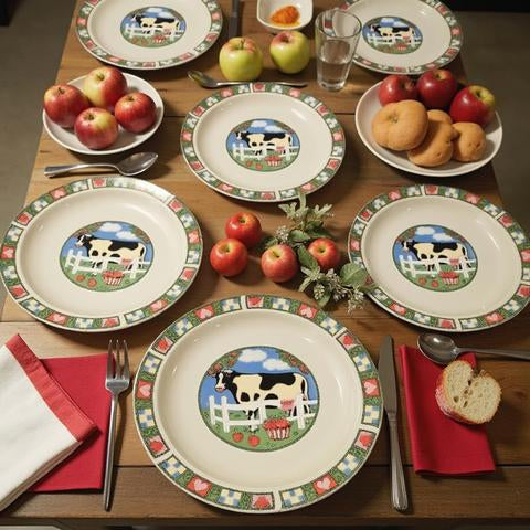 Barnyard Dinnerware by Gibson (6 dinner plates, 6 small plates)