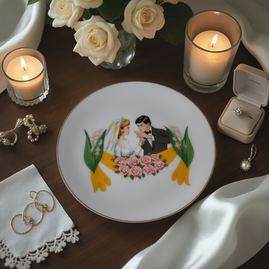 Vintage Wedding Decorative Plate