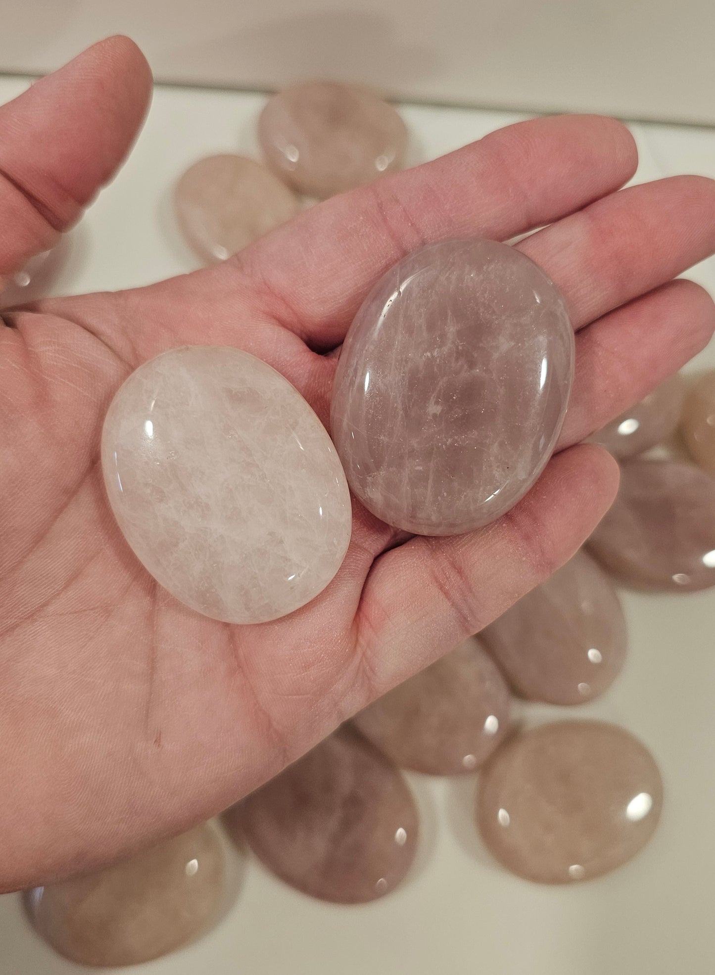 Rose Quartz Mini Palm Stone