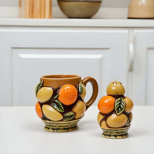 Retro Inarco Japan Ceramic Orange Spice 3 Pc Set