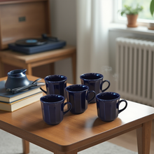 Load image into Gallery viewer, Chequers Collection Stoneware Set of 5 Mugs

