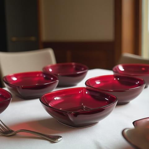 Anchor Hocking Red Square Small Bowl