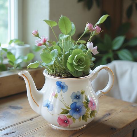 Sadler Windsor Teapot in Pansy Pattern