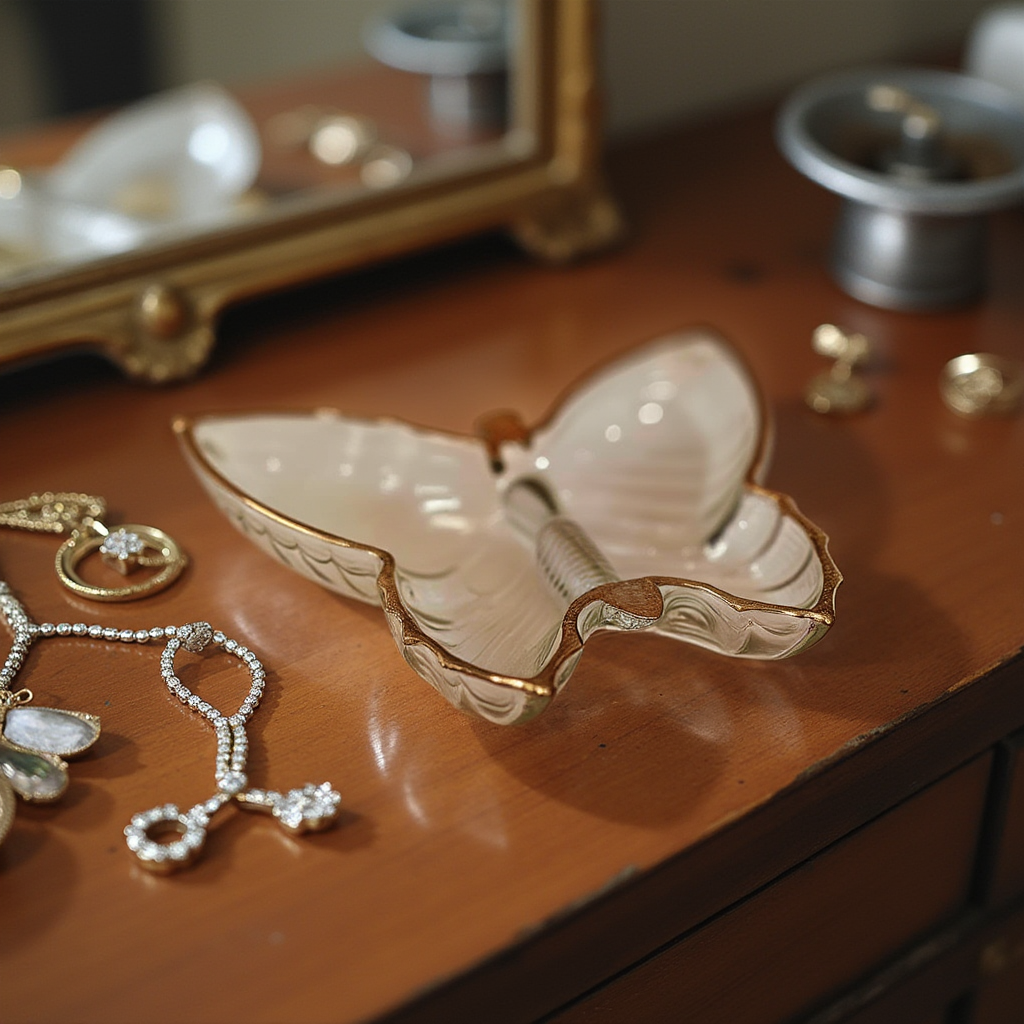 Vintage Butterfly Trinket Tray