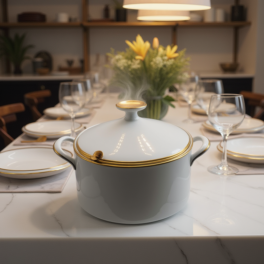Hutschenreuther Noblesse Soup Tureen with Gold Plating