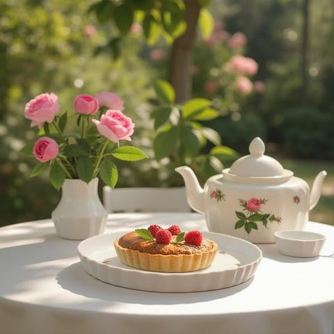 Christineholm Porcelain Rose Quiche Baking Dish