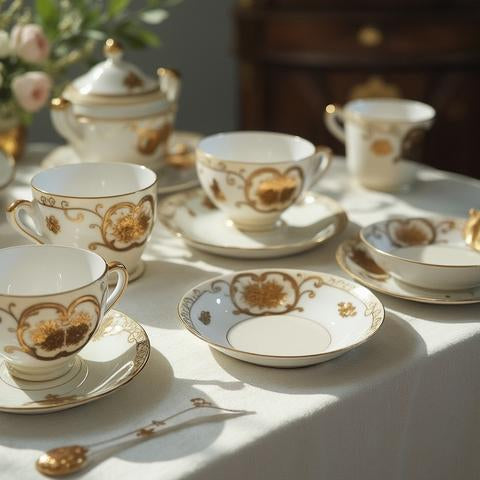 Vintage 29 Piece Moriyama Mori-Machi Tea Set- Japanese Porcelain