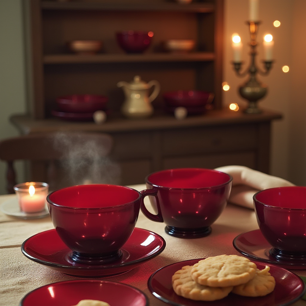 Anchor Hocking Ruby Red Teacups