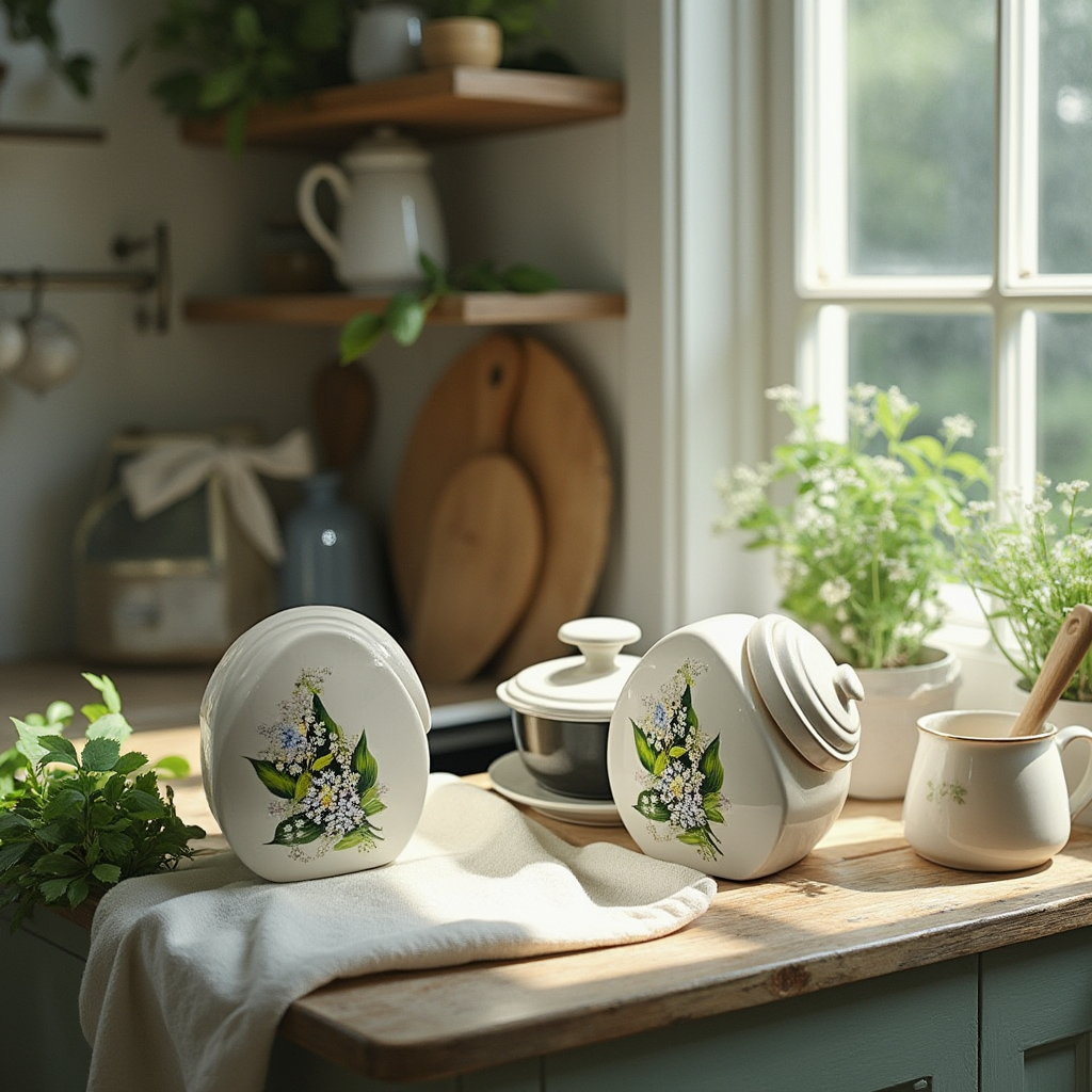 English Country Cottage Set of 2 Cannisters