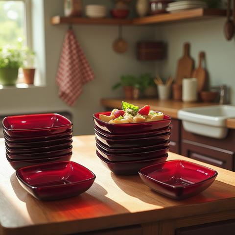 Anchor Hocking Red Square Small Bowl