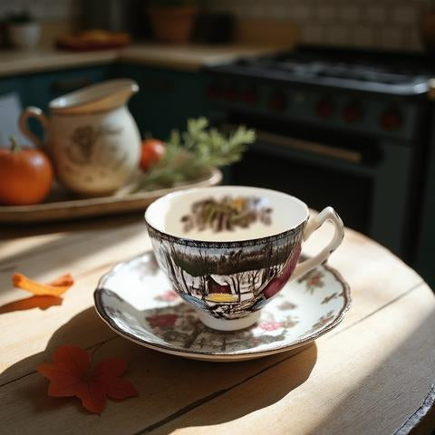 Friendly Village Teacup and Saucer Set