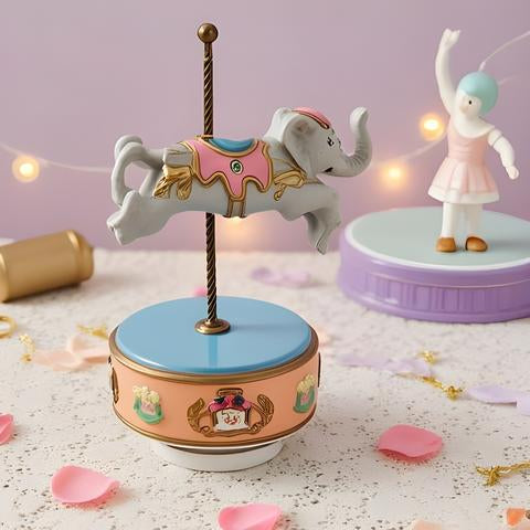 Vintage Elephant Carousel Music Box