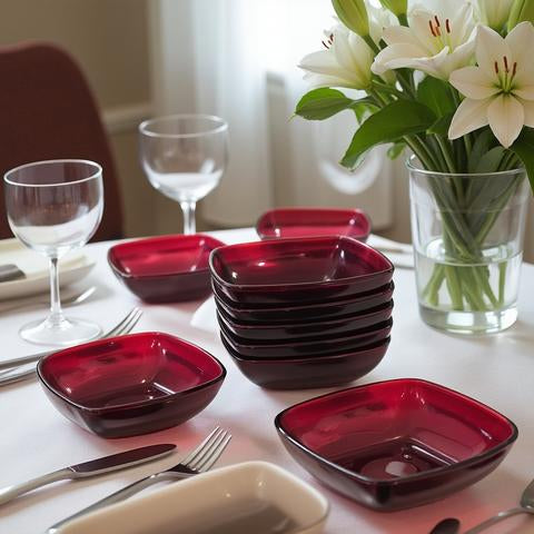 Anchor Hocking Red Square Small Bowl