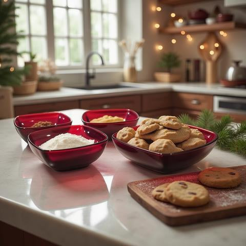 Anchor Hocking Red Square Small Bowl