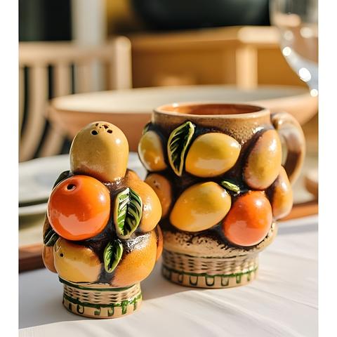 Retro Inarco Japan Ceramic Orange Spice 3 Pc Set