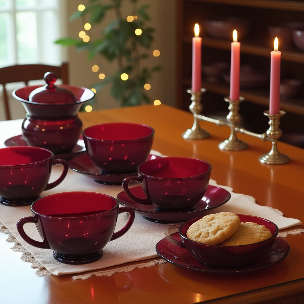 Anchor Hocking Ruby Red Teacups