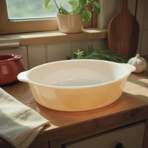 Fire King Peach Lustreware Casserole Dish