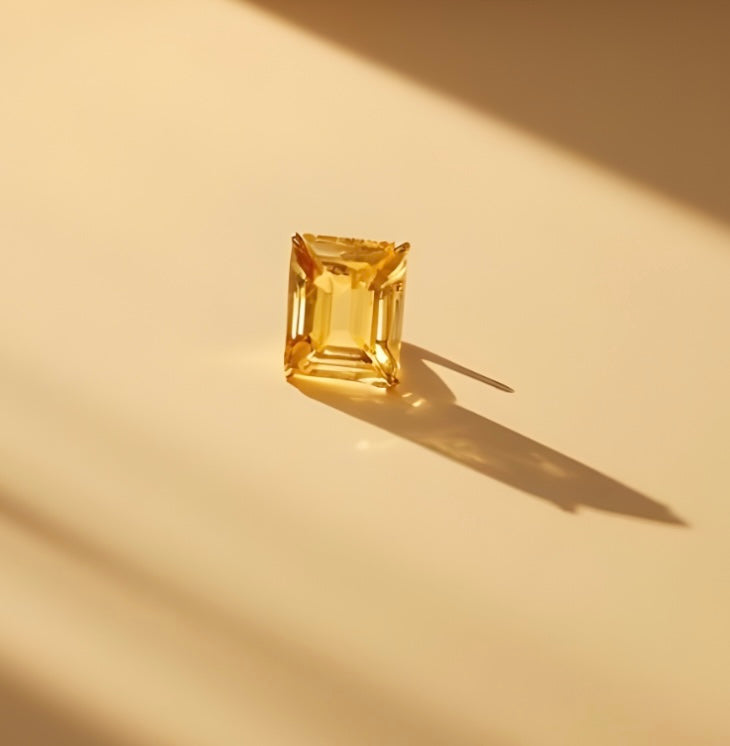 Citrine Emerald Cut Earrings