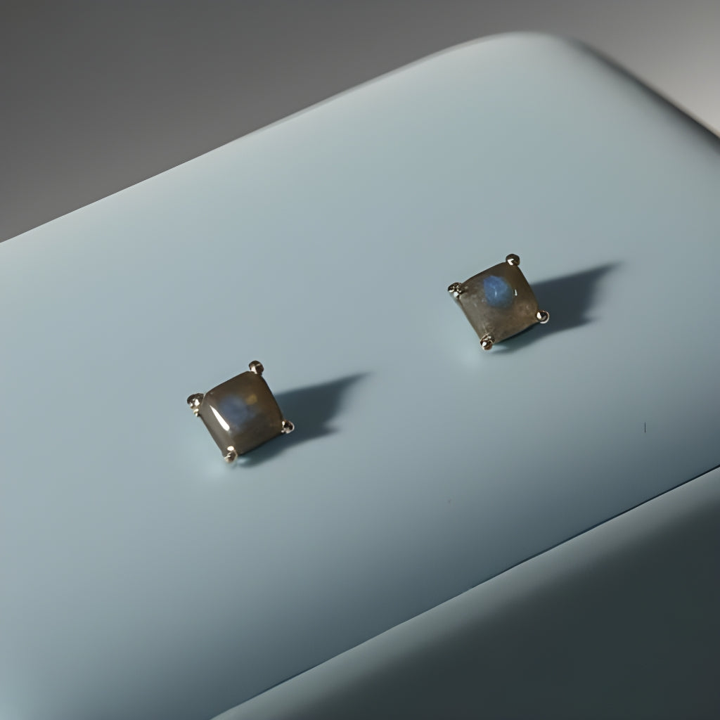 labrodorite stud earrings