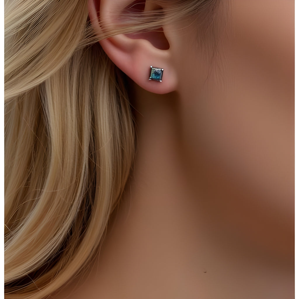labrodorite stud earrings