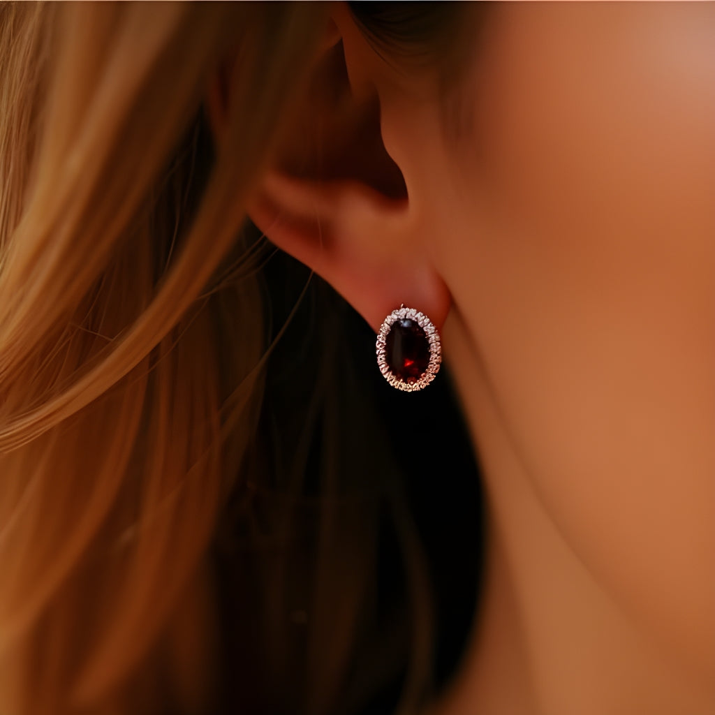 Oval Silver Garnet