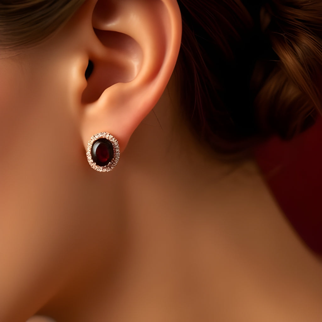 Oval Silver Garnet