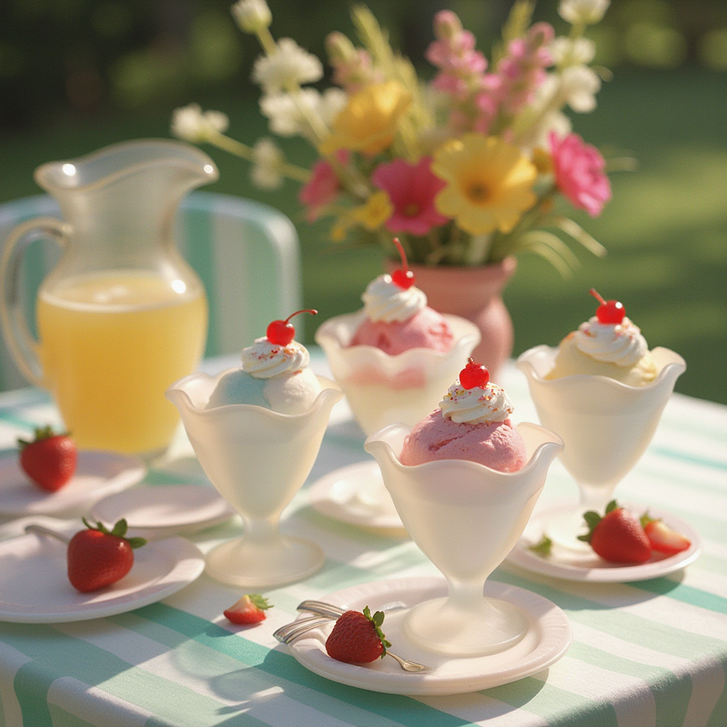 Set of 4 Ice Cream Dishes