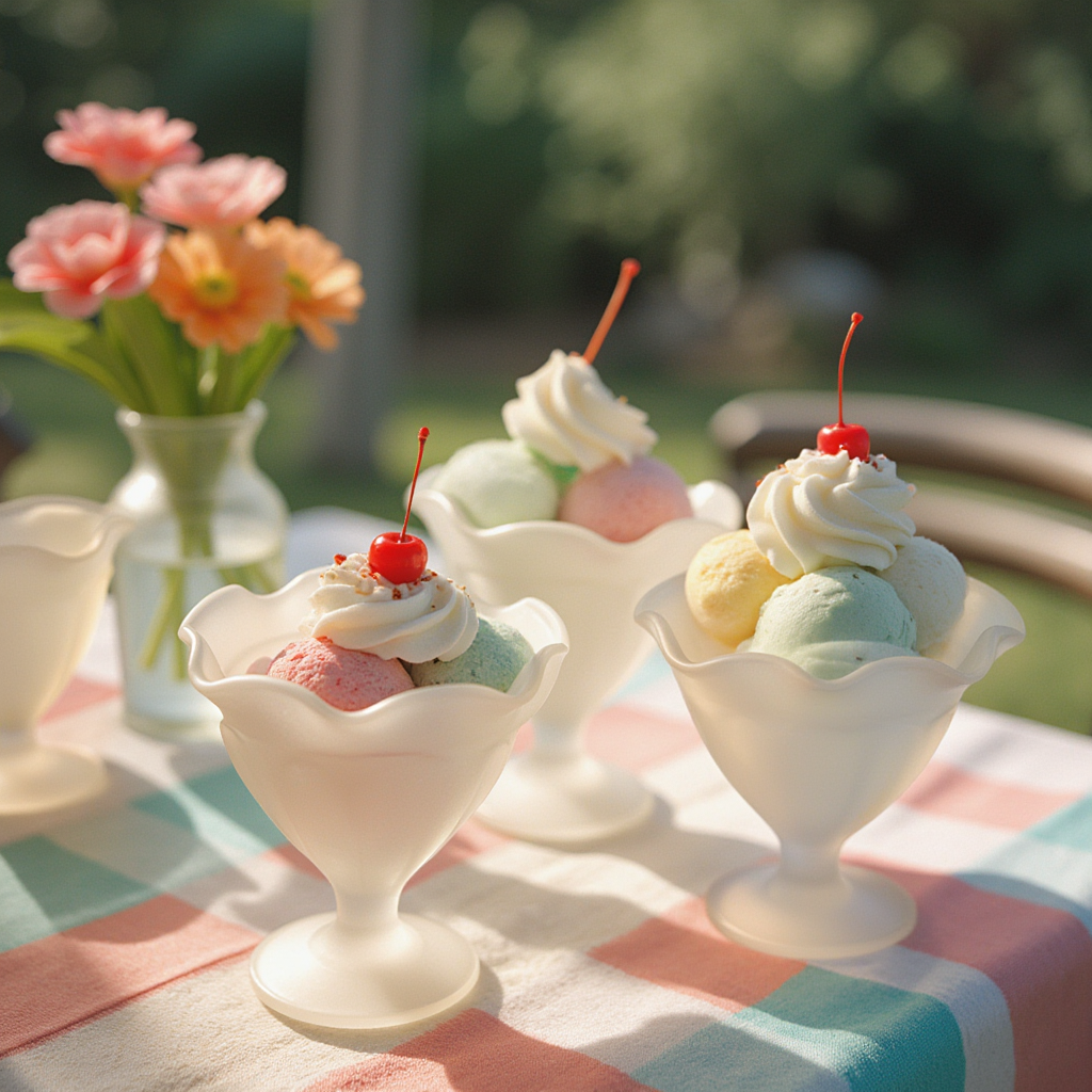 Set of 4 Ice Cream Dishes