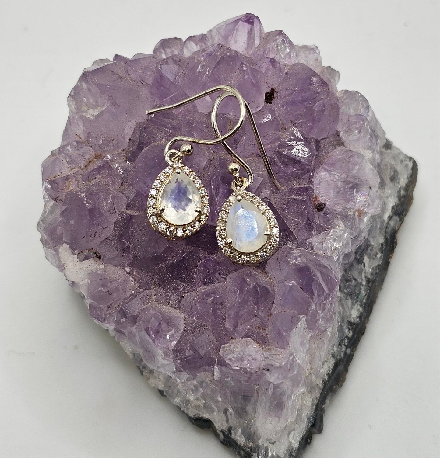 Moonstone Sterling Silver Drop Earrings