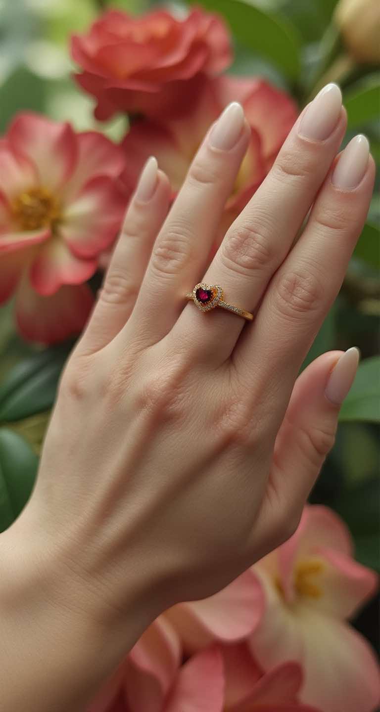 Rhodonite Heart Ring