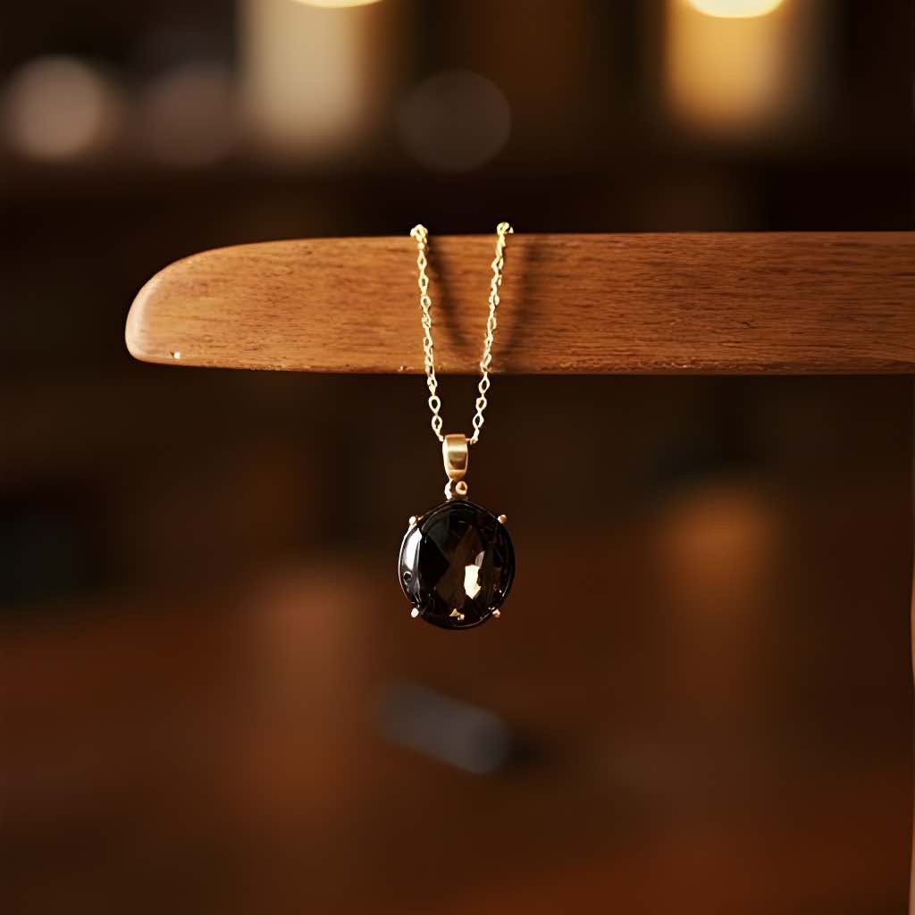 Smoky Quartz Necklace Rose Gold