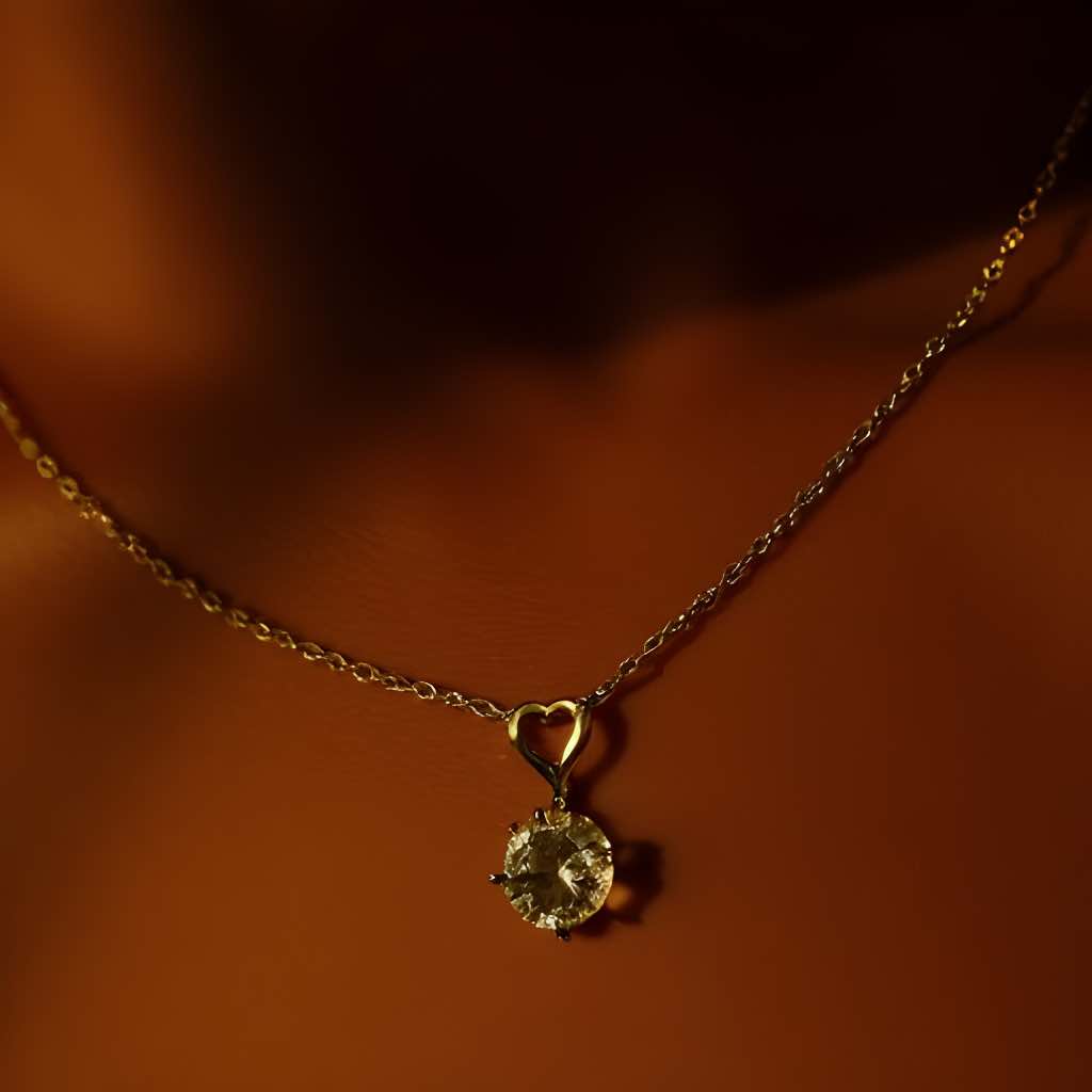 Lemon Quartz Necklace Sterling Silver