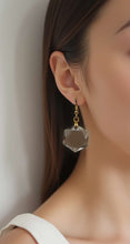 Load image into Gallery viewer, faceted hexagon quartz earrings

